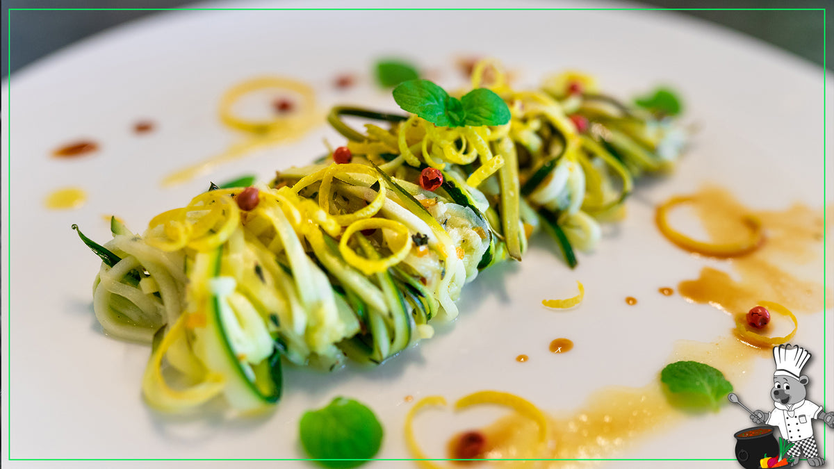 Shellsons Kochmanufaktur. Zucchinispaghetti Tymian-Zitronen Butter