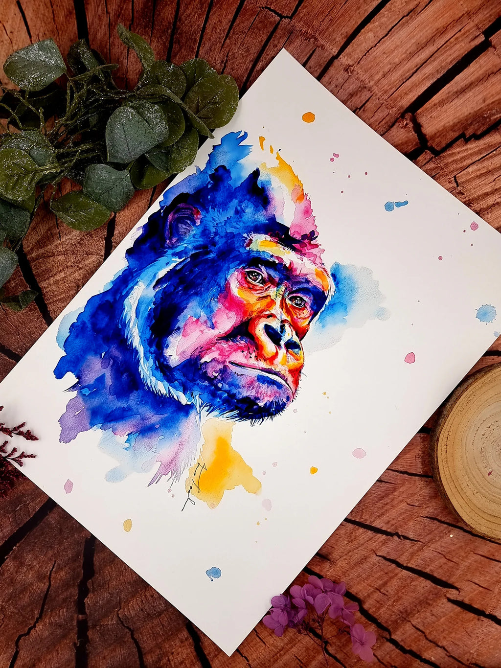 Gorilla in Aquarell - Kunstdruck - Mortimer
