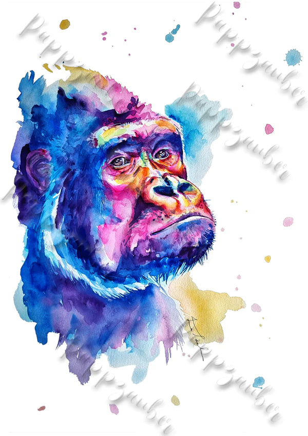 Gorilla in Aquarell - Kunstdruck - Mortimer
